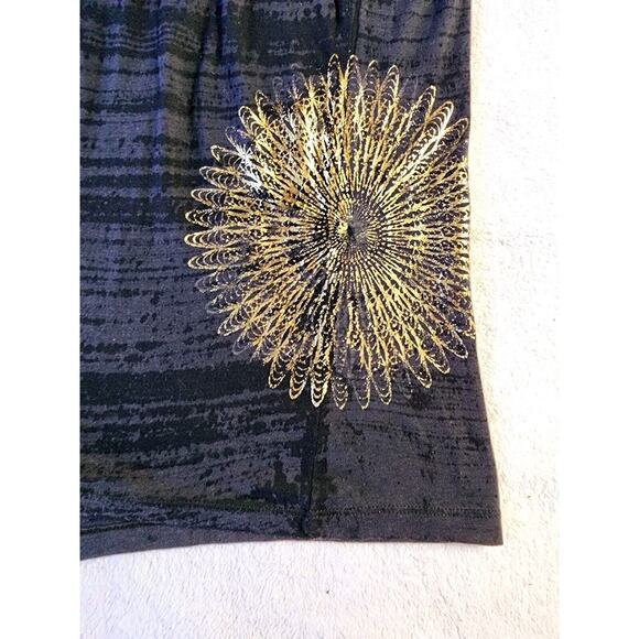 VTG Y2K Express Rhinestone Baby Tee Top Graphic T-shirt Black Gold Med Sparkle - Picture 9 of 11